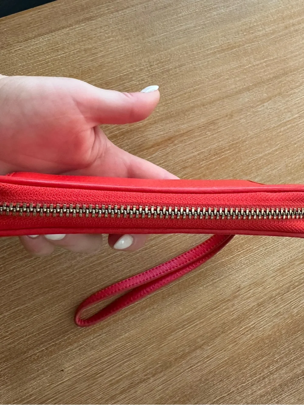 Cole Haan Red Pebbled Leather Wristlet